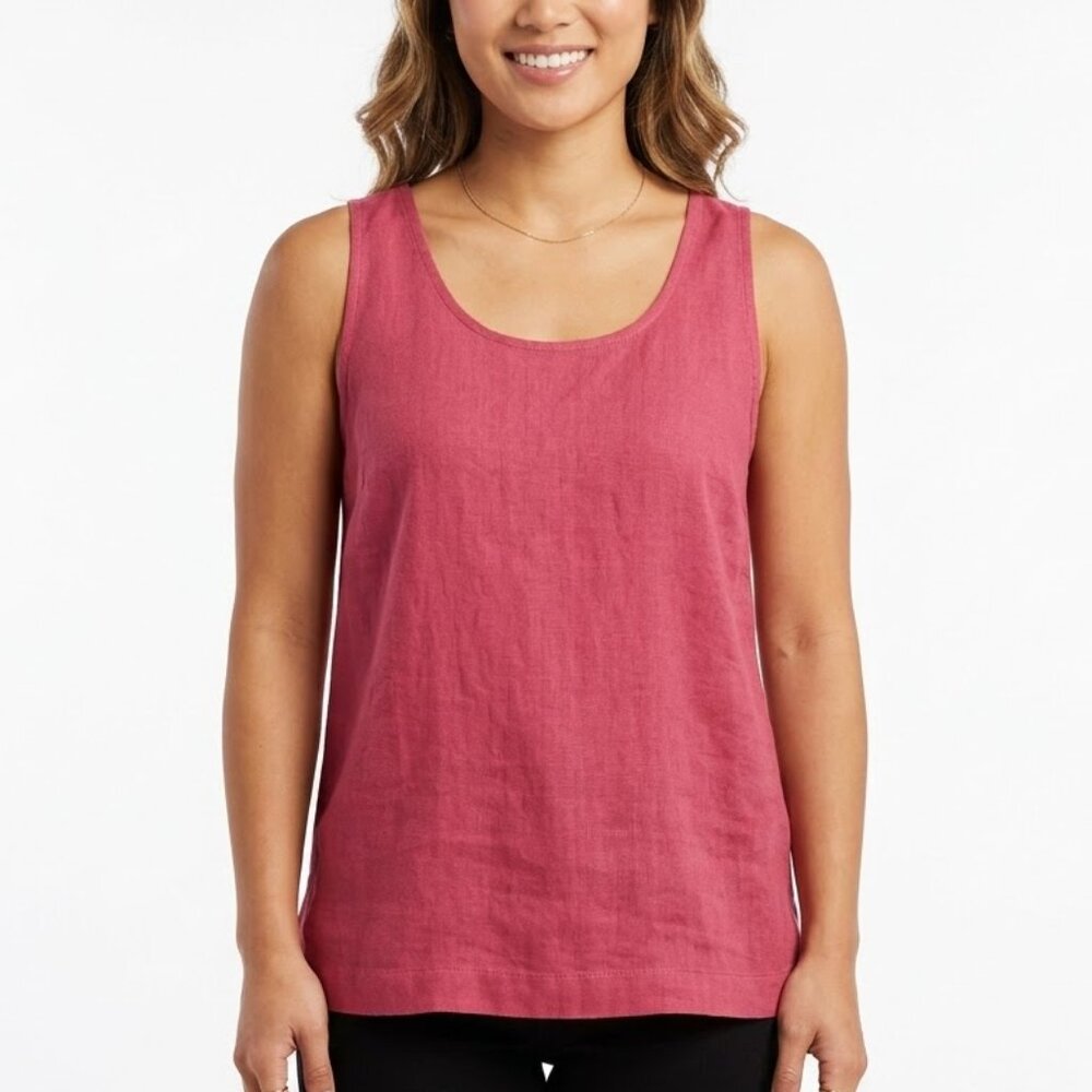 Tommy Bahama 100% Silk Raspberry Pink Chevron Weave Tank Top - Size M